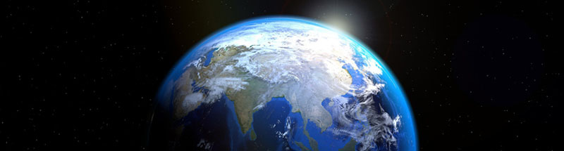 Die blaue Erde aus dem Weltraum gesehen